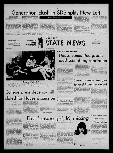 State news. (1969 June 26)