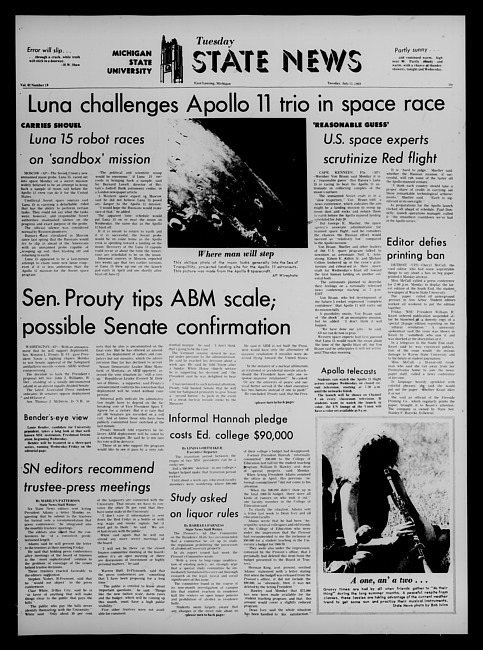 State news. (1969 July 15)