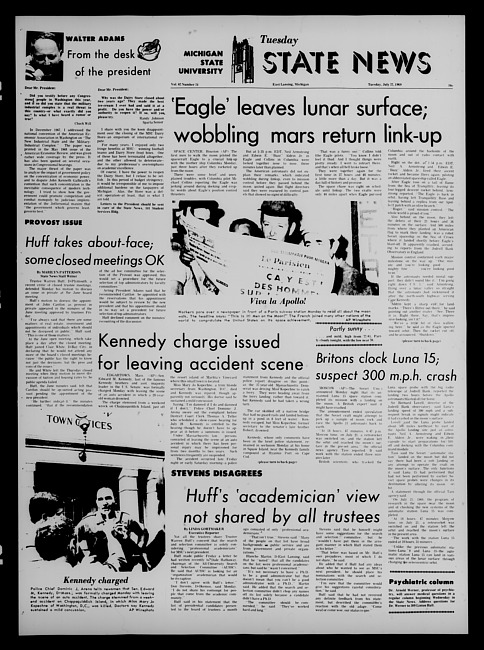 State news. (1969 July 22)