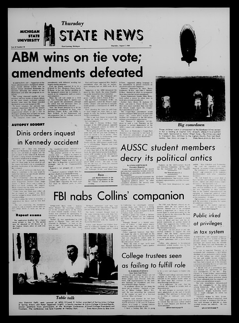 State news. (1969 August 7)