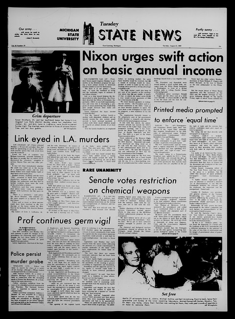 State news. (1969 August 12)