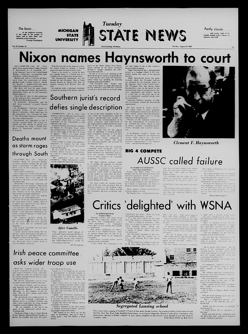 State news. (1969 August 19)