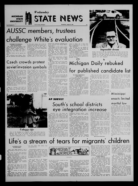 State news. (1969 August 20)