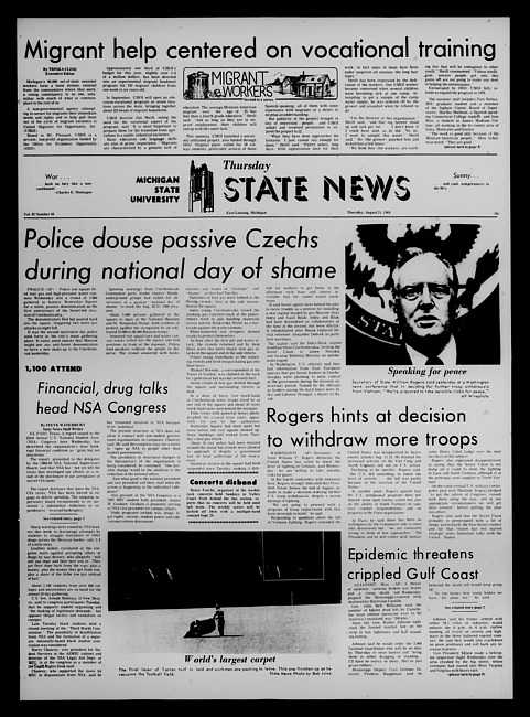 State news. (1969 August 21)