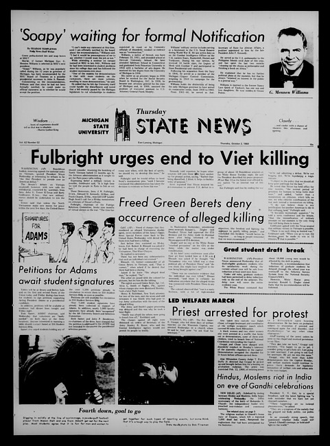 State news. (1969 October 2)