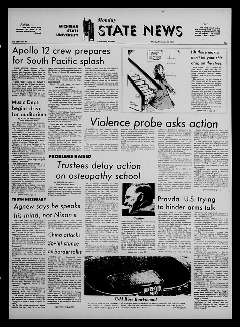 State news. (1969 November 24)