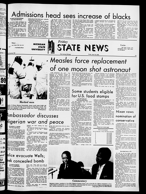 State news. (1970 April 10)