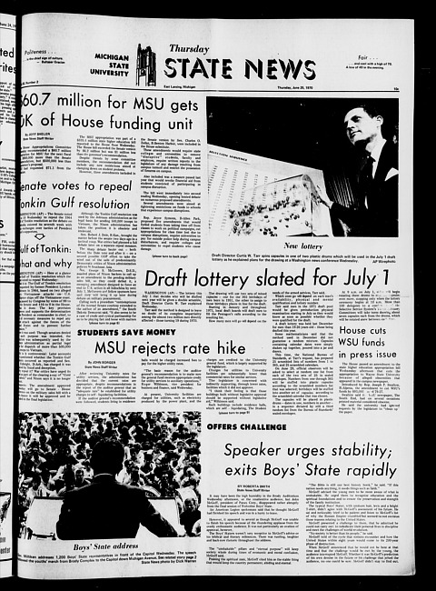 State news. (1970 June 25)