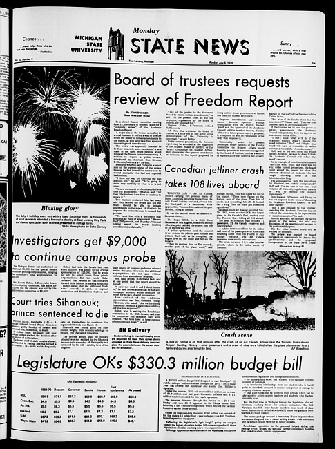 State news. (1970 July 6)