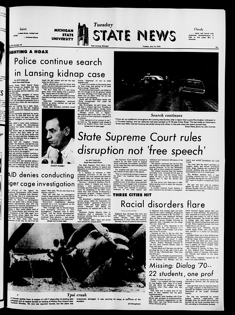 State news. (1970 July 14)