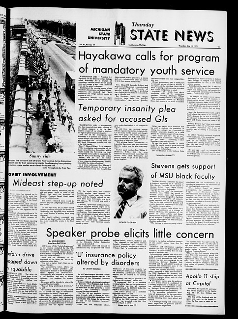 State news. (1970 July 16)