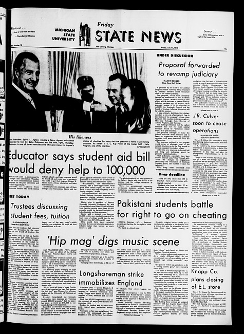 State news. (1970 July 17)