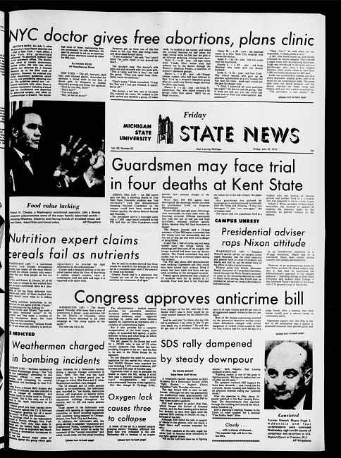 State news. (1970 July 24)