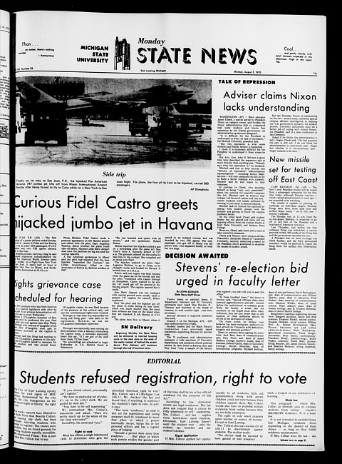 State news. (1970 August 2)