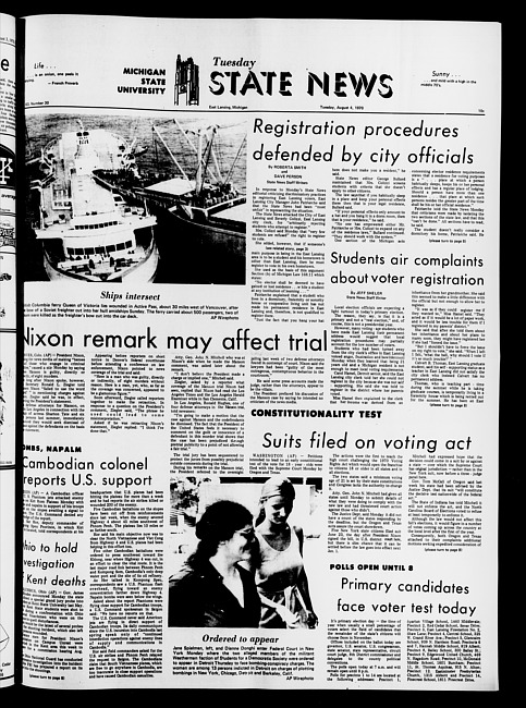 State news. (1970 August 4)