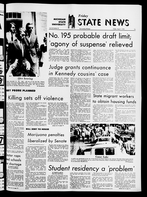 State news. (1970 August 7)