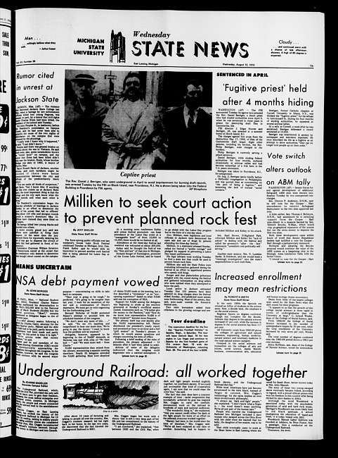 State news. (1970 August 12)