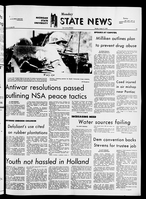 State news. (1970 August 17)