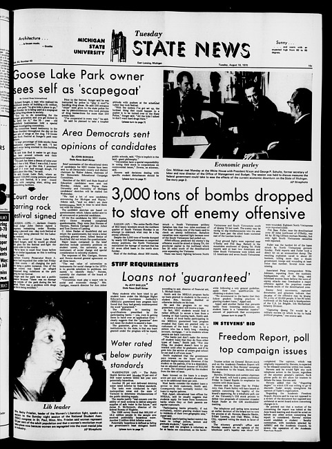 State news. (1970 August 18)