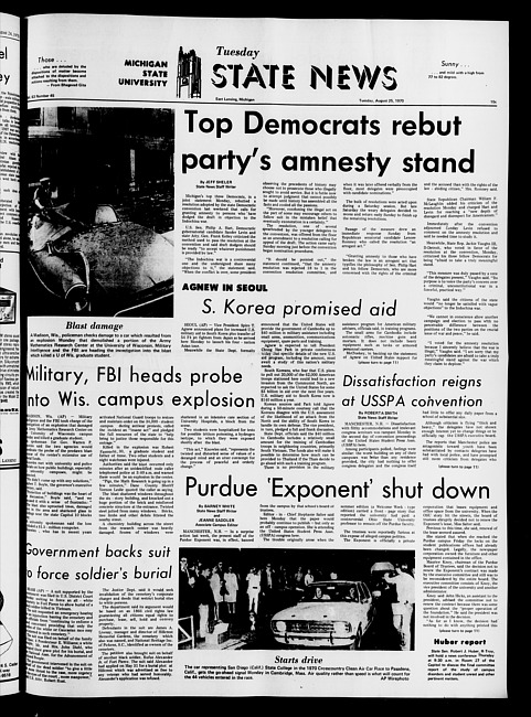 State news. (1970 August 25)