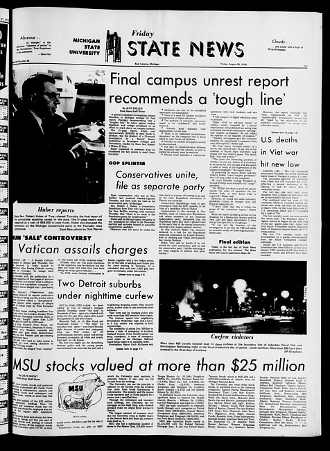 State news. (1970 August 28)