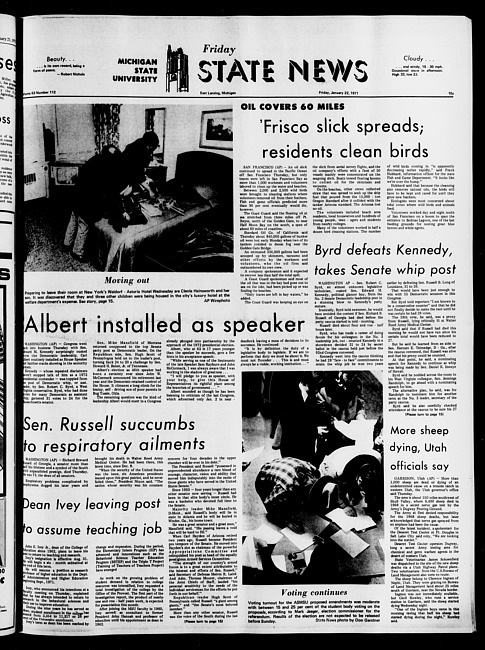 State news. (1971 January 22)