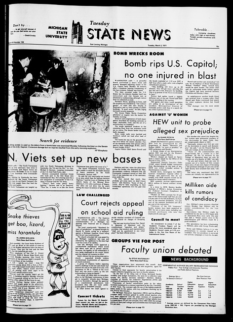 State news. (1971 March 2)