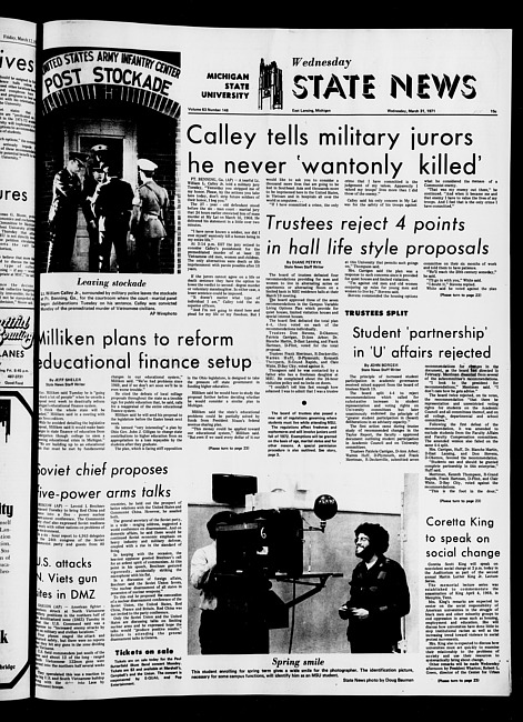 State news. (1971 March 31)
