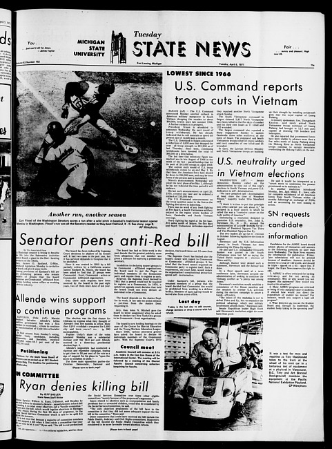 State news. (1971 April 6)