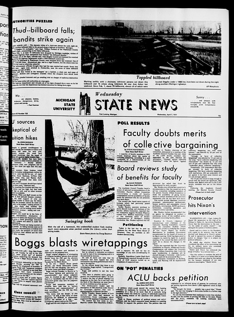 State news. (1971 April 7)