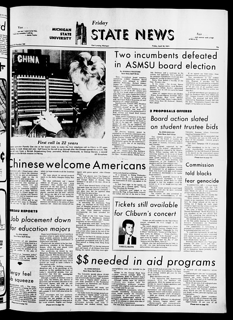 State news. (1971 April 16)