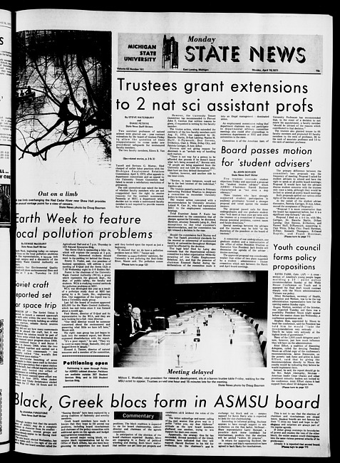 State news. (1971 April 19)