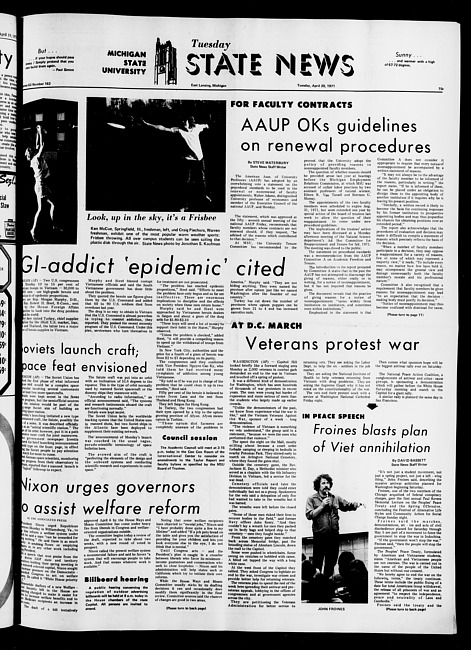 State news. (1971 April 20)