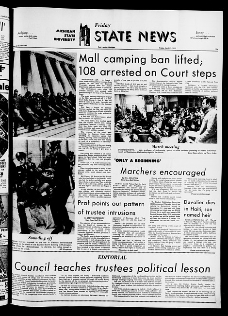 State news. (1971 April 23)