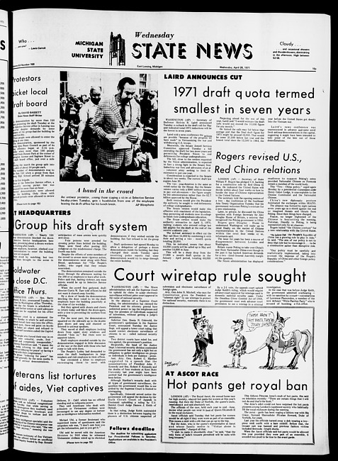 State news. (1971 April 28)