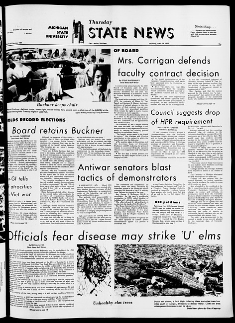 State news. (1971 April 29)