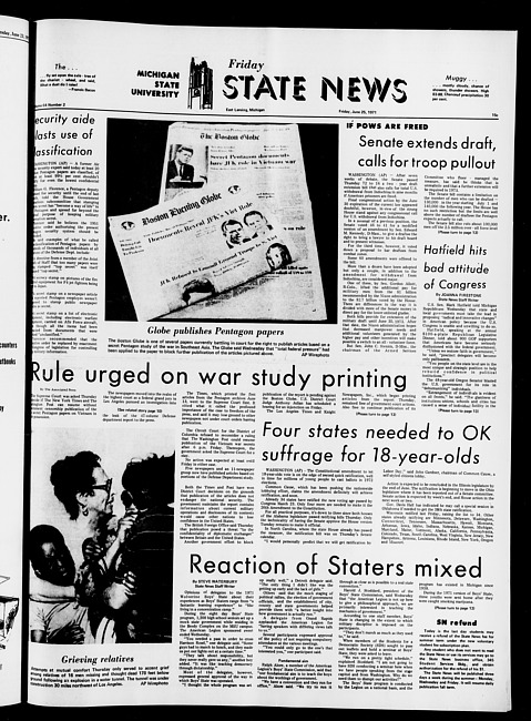 State news. (1971 June 25)