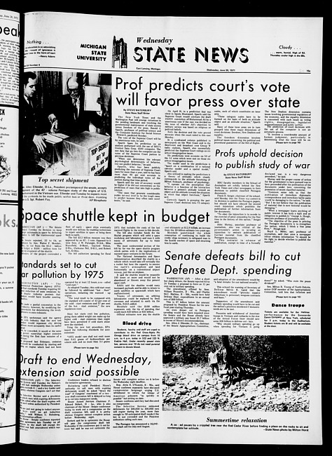 State news. (1971 June 30)