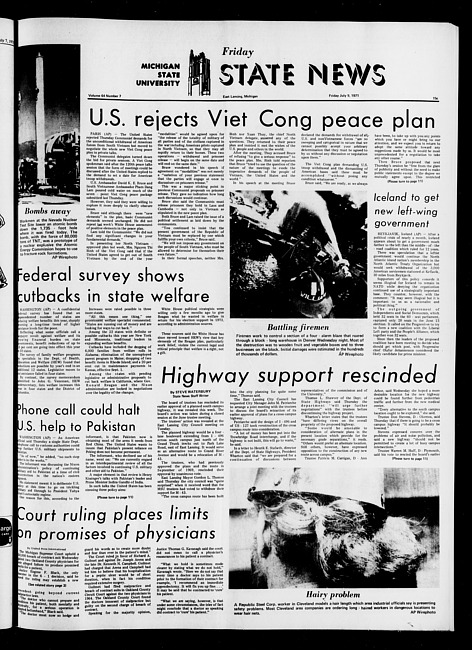 State news. (1971 July 9)