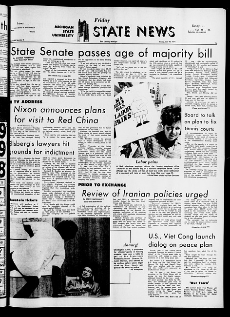 State news. (1971 July 16)