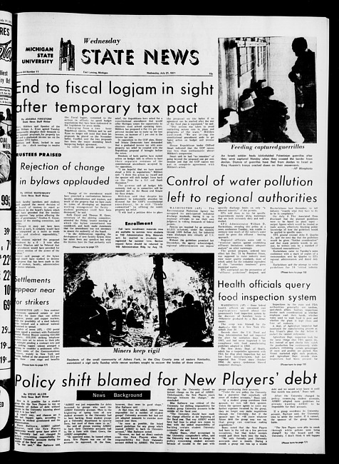 State news. (1971 July 21)