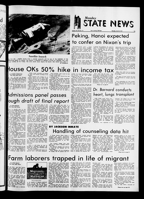 State news. (1971 July 26)