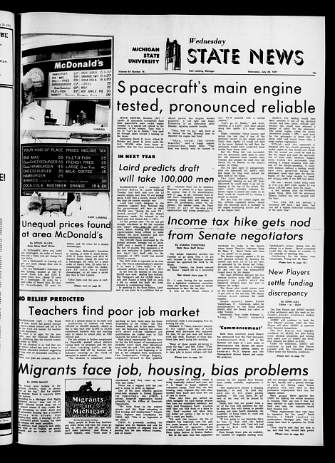 State news. (1971 July 28)