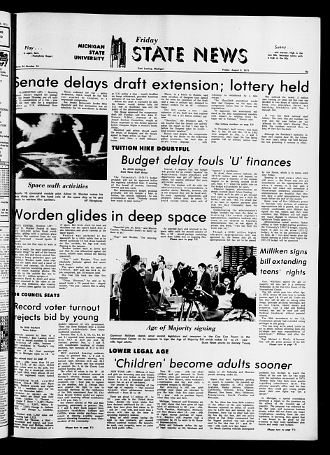 State news. (1971 August 6)