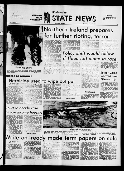 State news. (1971 August 11)