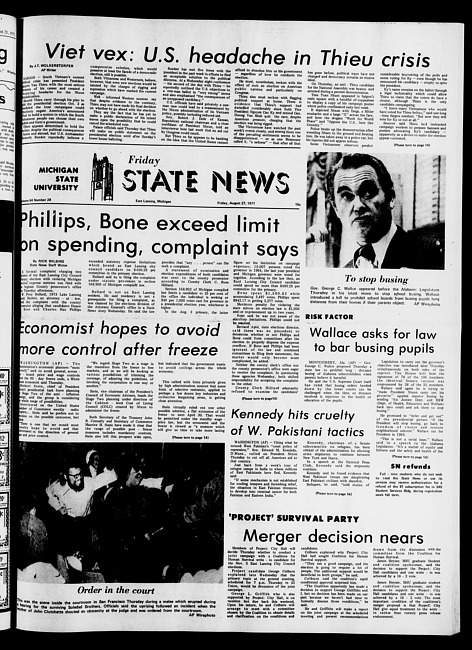 State news. (1971 August 27)