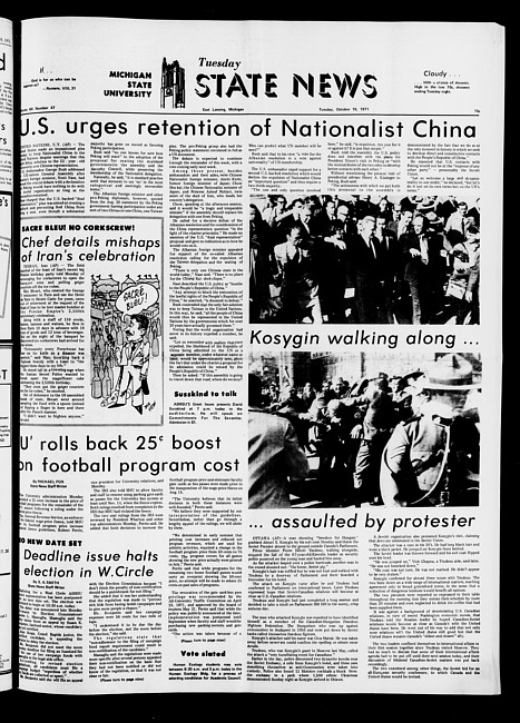 State news. (1971 October 19)