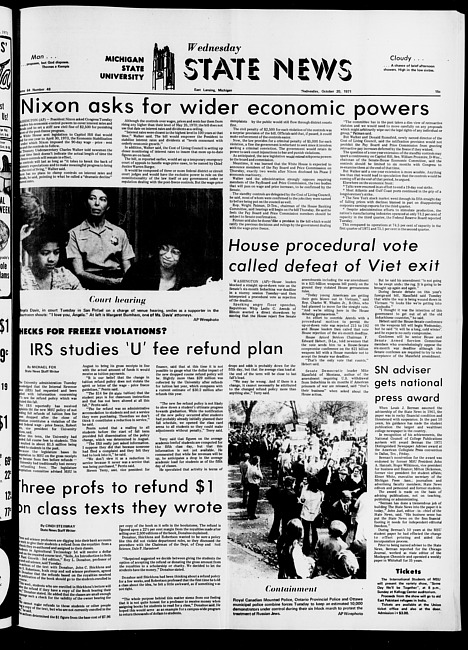 State news. (1971 October 20)