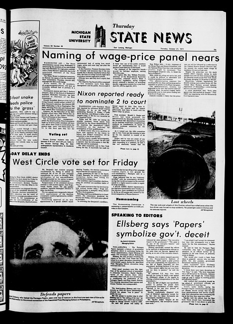 State news. (1971 October 21)