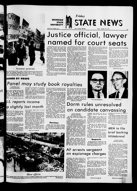 State news. (1971 October 22)